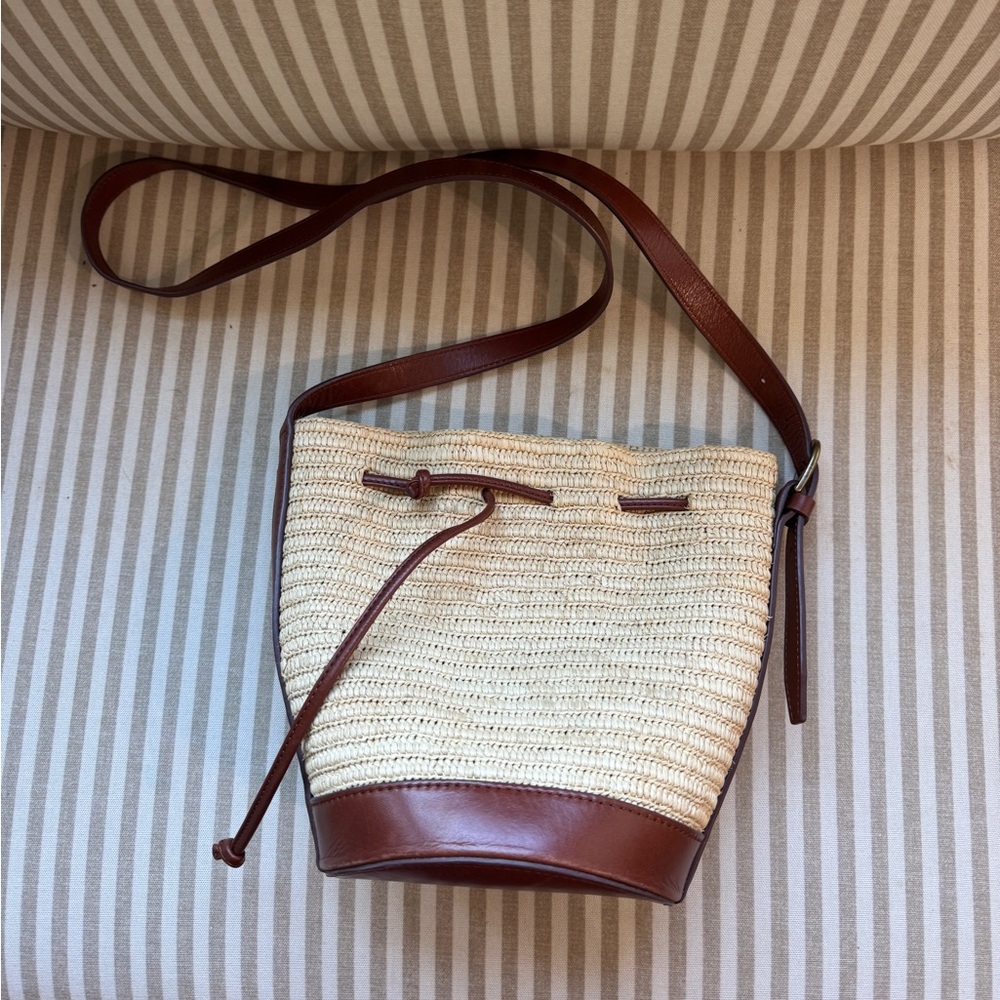 Sezane straw bucket bag
